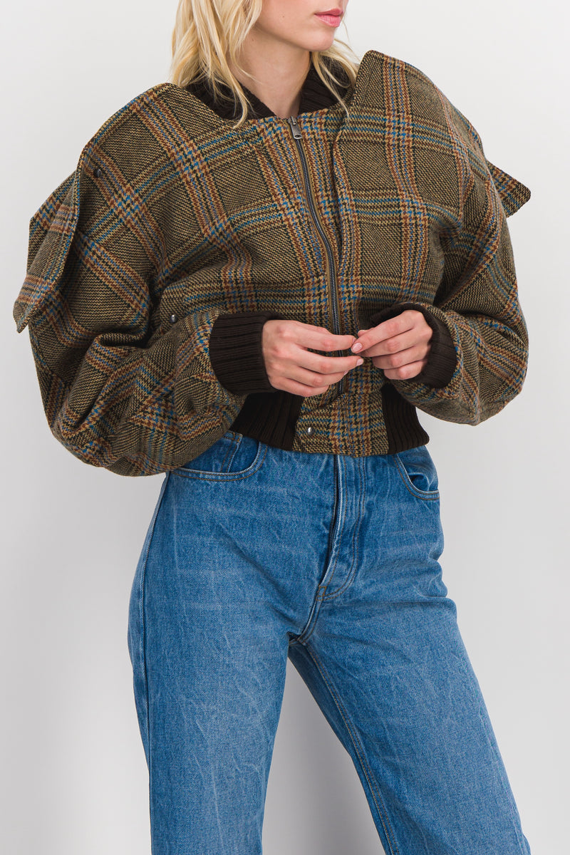 Vivienne Westwood - Cropped oversize bomber with large collar