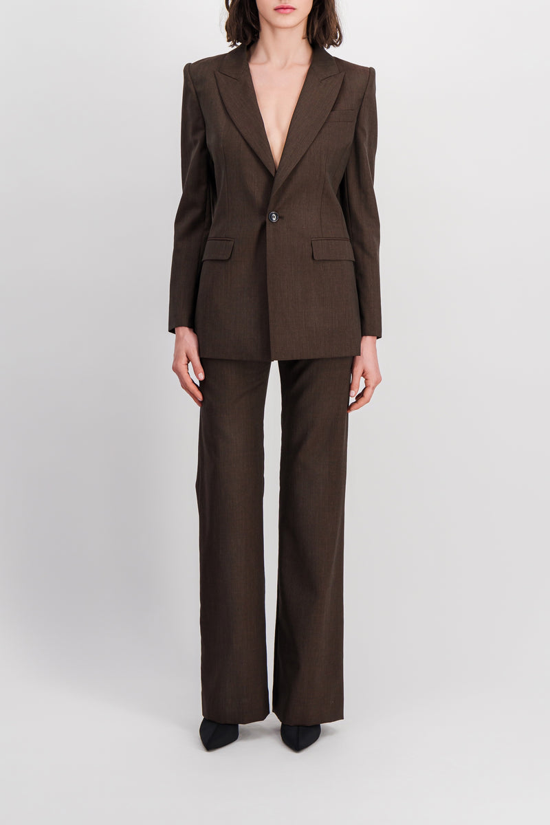 Vivienne Westwood - Brown v-neck tailored blazer