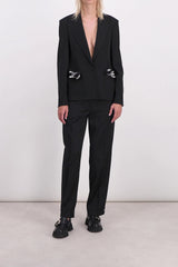 Sliver chain link tailoring blazer