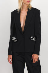 Sliver chain link tailoring blazer