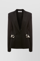 Sliver chain link tailoring blazer