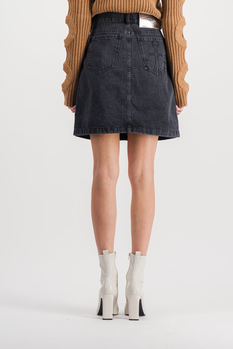 JW Anderson - Chain link denim mini skirt
