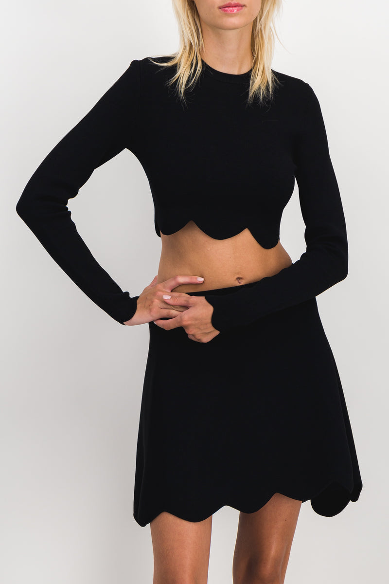 JW Anderson - Cropped scallop hem sweater
