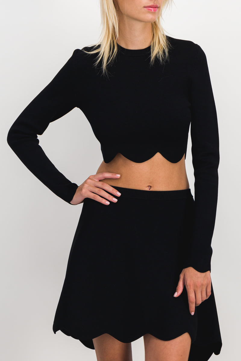 JW Anderson - Cropped scallop hem sweater