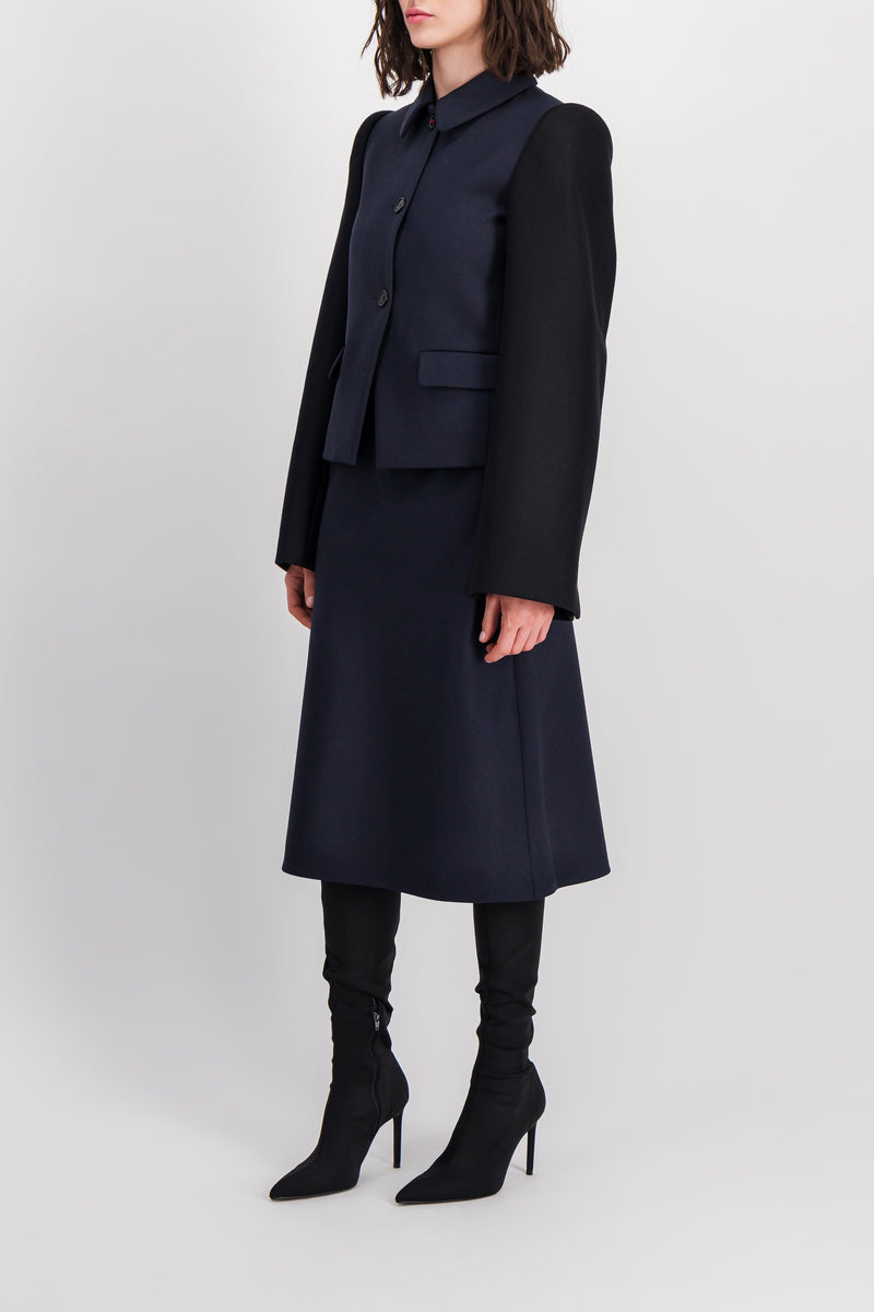 Maison Margiela - Wide sleeve bi-coloured fitted jacket