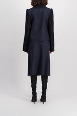 Wide sleeve bi-coloured fitted jacket