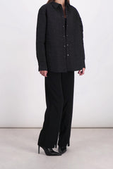 Logo quilted oversize shirt