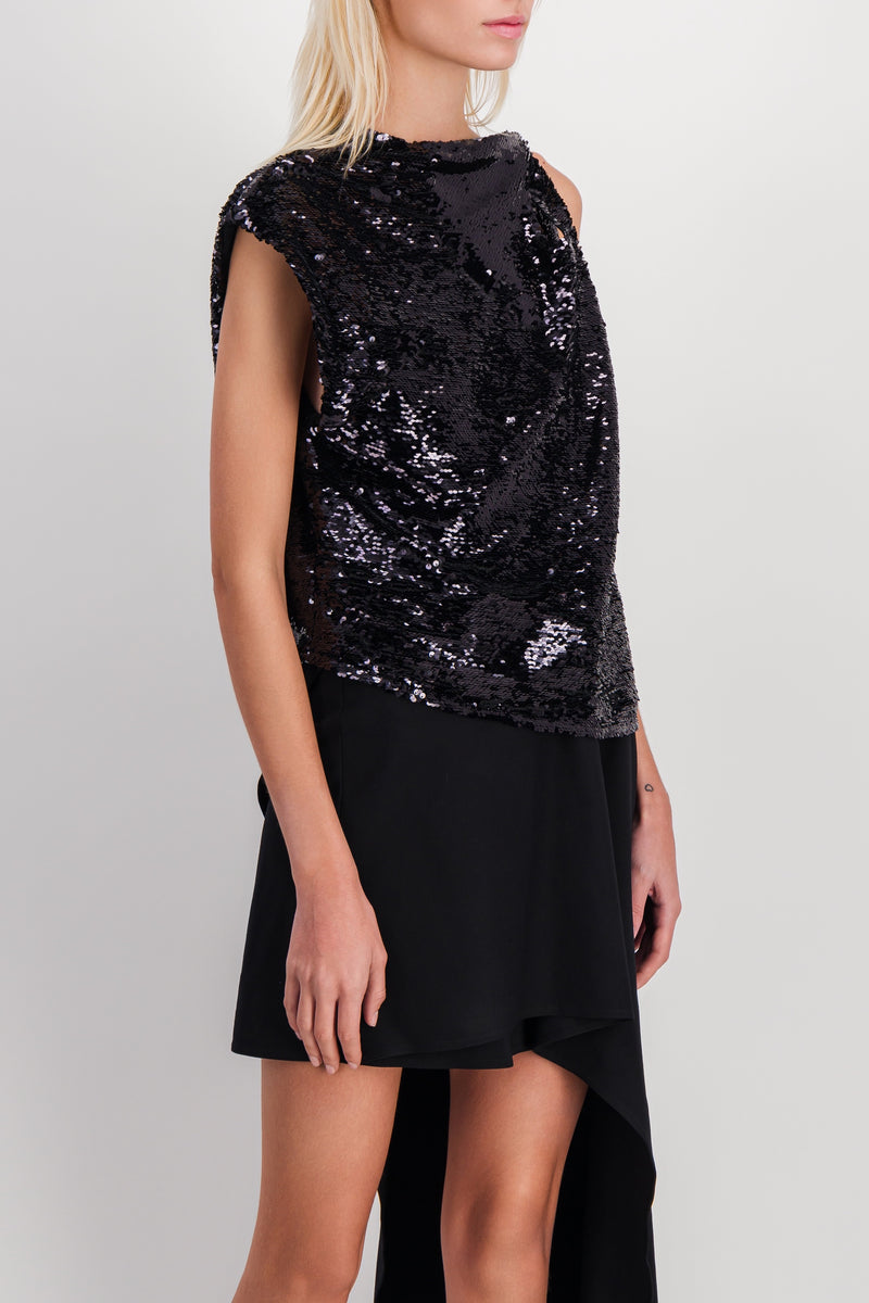 JW Anderson - Sequined asymmetric mini-dress
