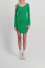Cut-out detail asymmetric mini-dress