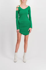 Cut-out detail asymmetric mini-dress