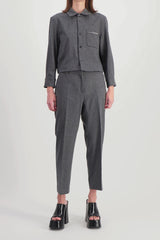 Cropped straight cigarette line pants