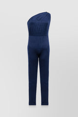 One shoulder bodycon velvet catsuit