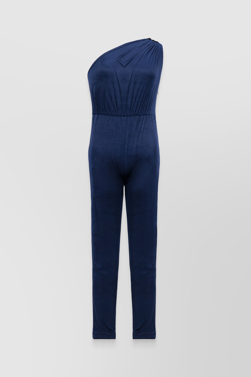 Atlein - One shoulder bodycon velvet catsuit