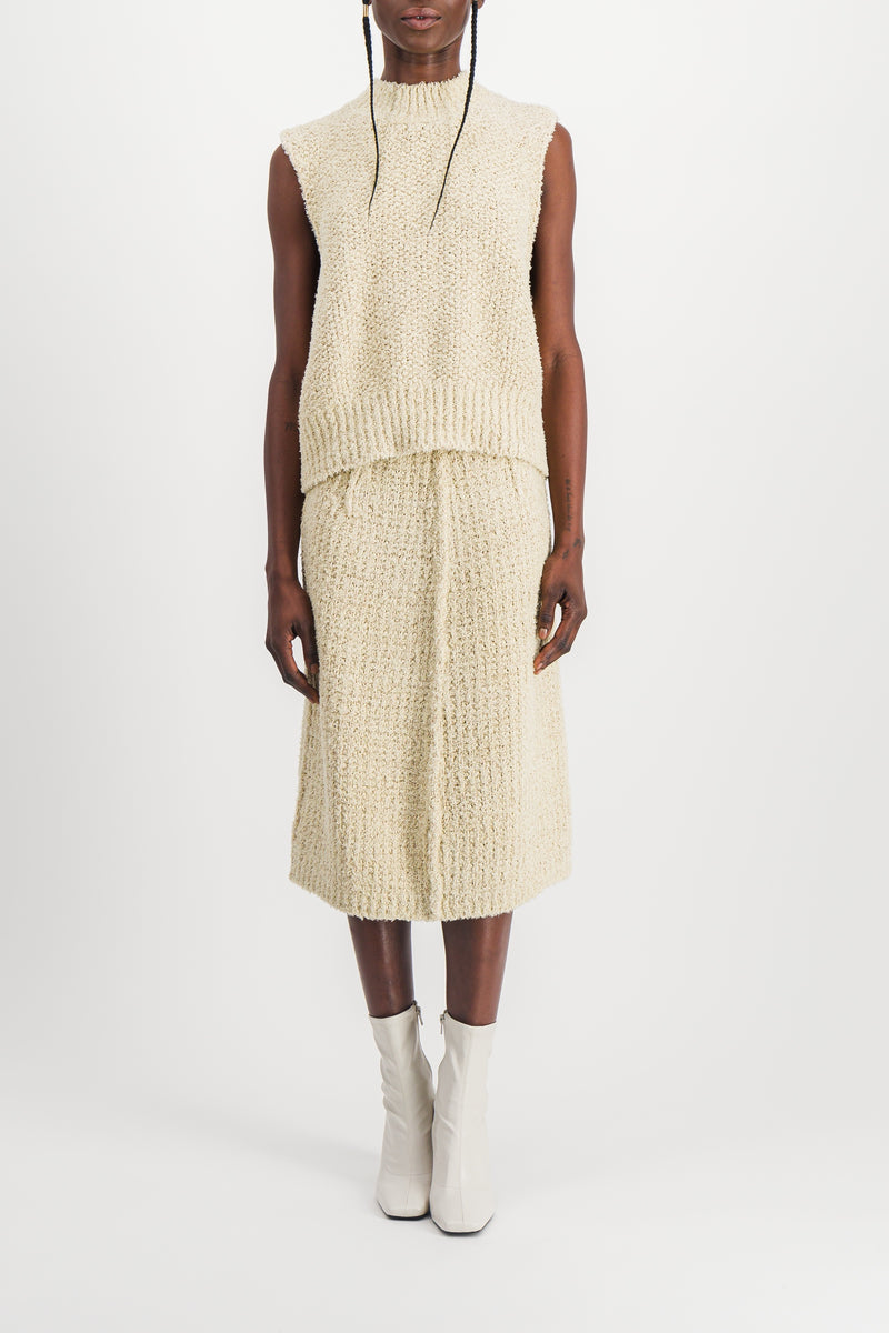Maison Margiela - Potato bag bouclé midi pencil skirt