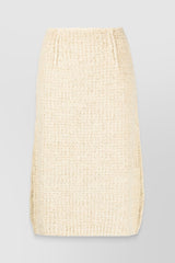 Potato bag bouclé midi pencil skirt