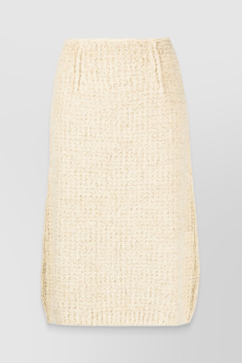 Maison Margiela - Potato bag bouclé midi pencil skirt