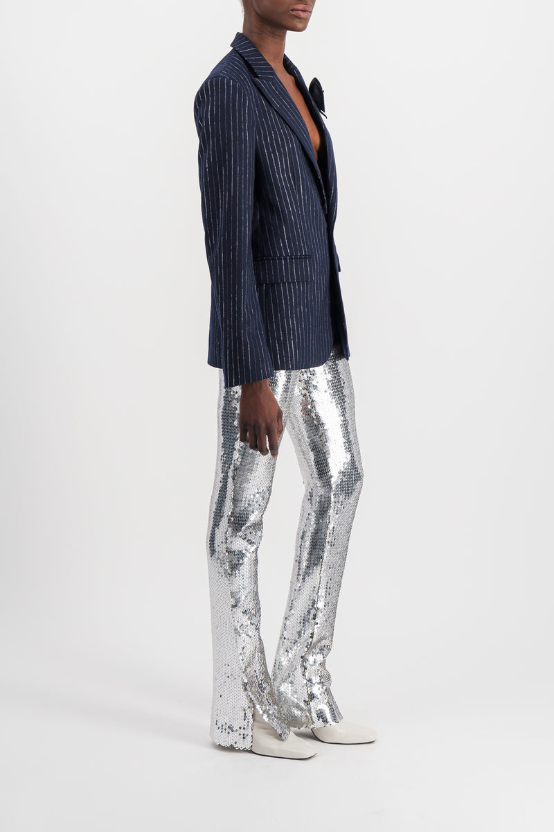 Coperni - Tuxedo jacket in crystal fibre with satin flower