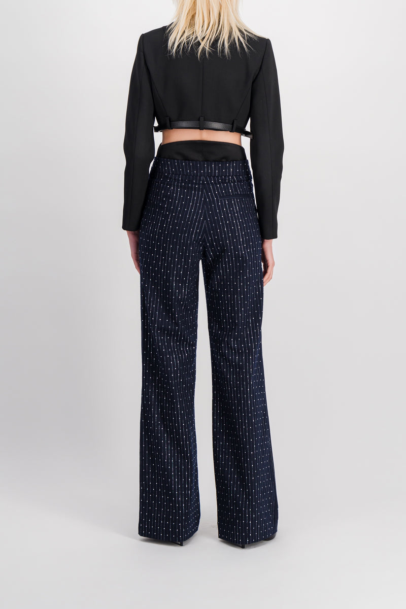Coperni - Crystal wide leg tuxedo pants