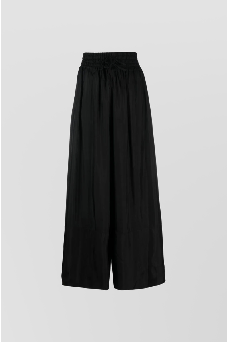 Jil Sander - Extra wide leg pants in fluid washed viscose with drawstring wide belt