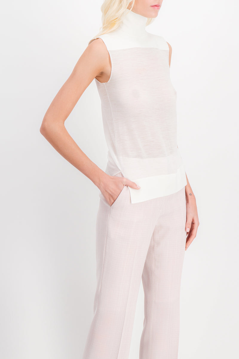 Jil Sander - High neck sleeveless chiffon top