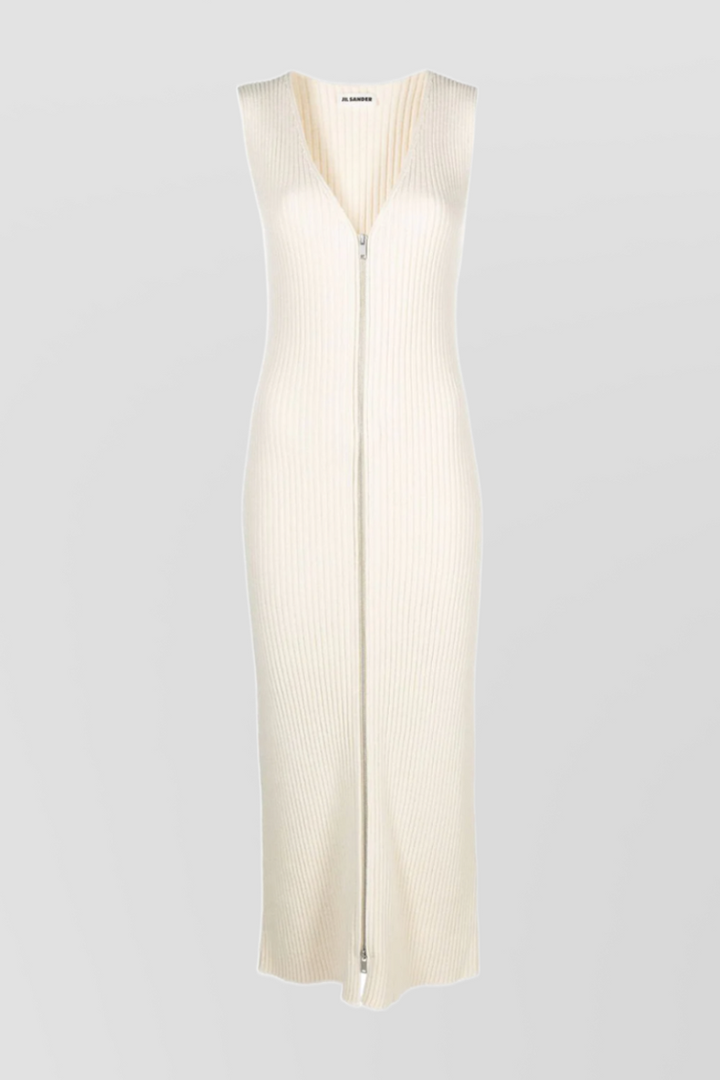 Jil Sander - Knitted A-line maxi dress with zipped front