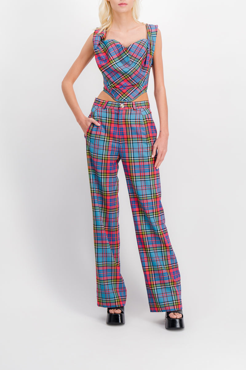 Vivienne Westwood - Tartan wool off-shoulder corset