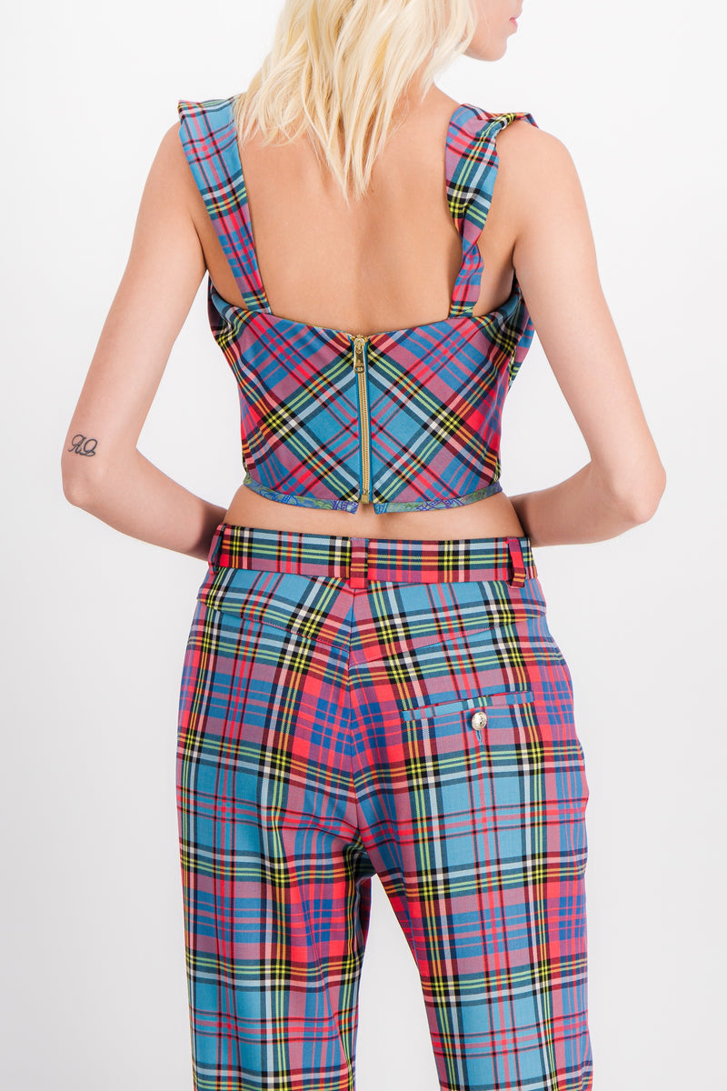 Vivienne Westwood - Tartan wool off-shoulder corset