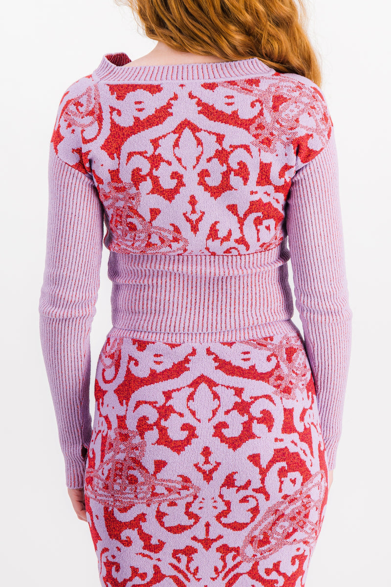 Vivienne Westwood - Sweater with very long sleeves and paisley print