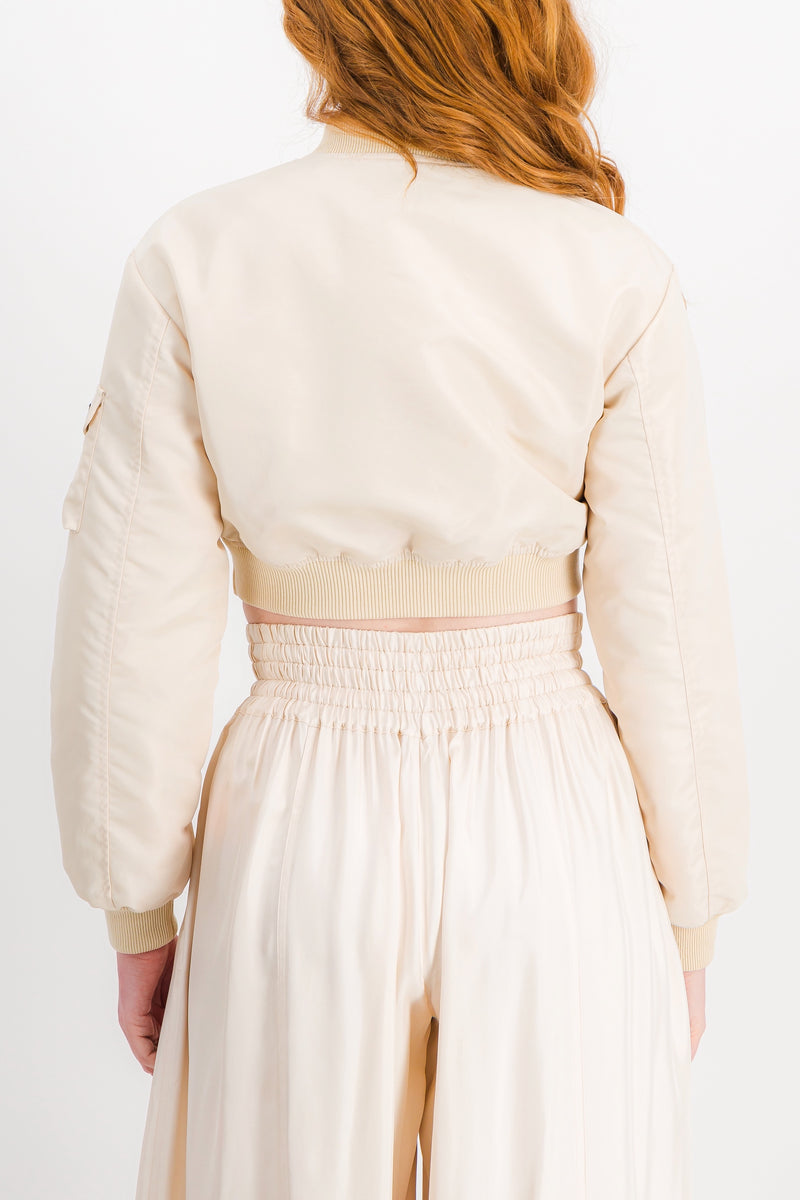 Coperni - Cut-out cropped bomber jacket