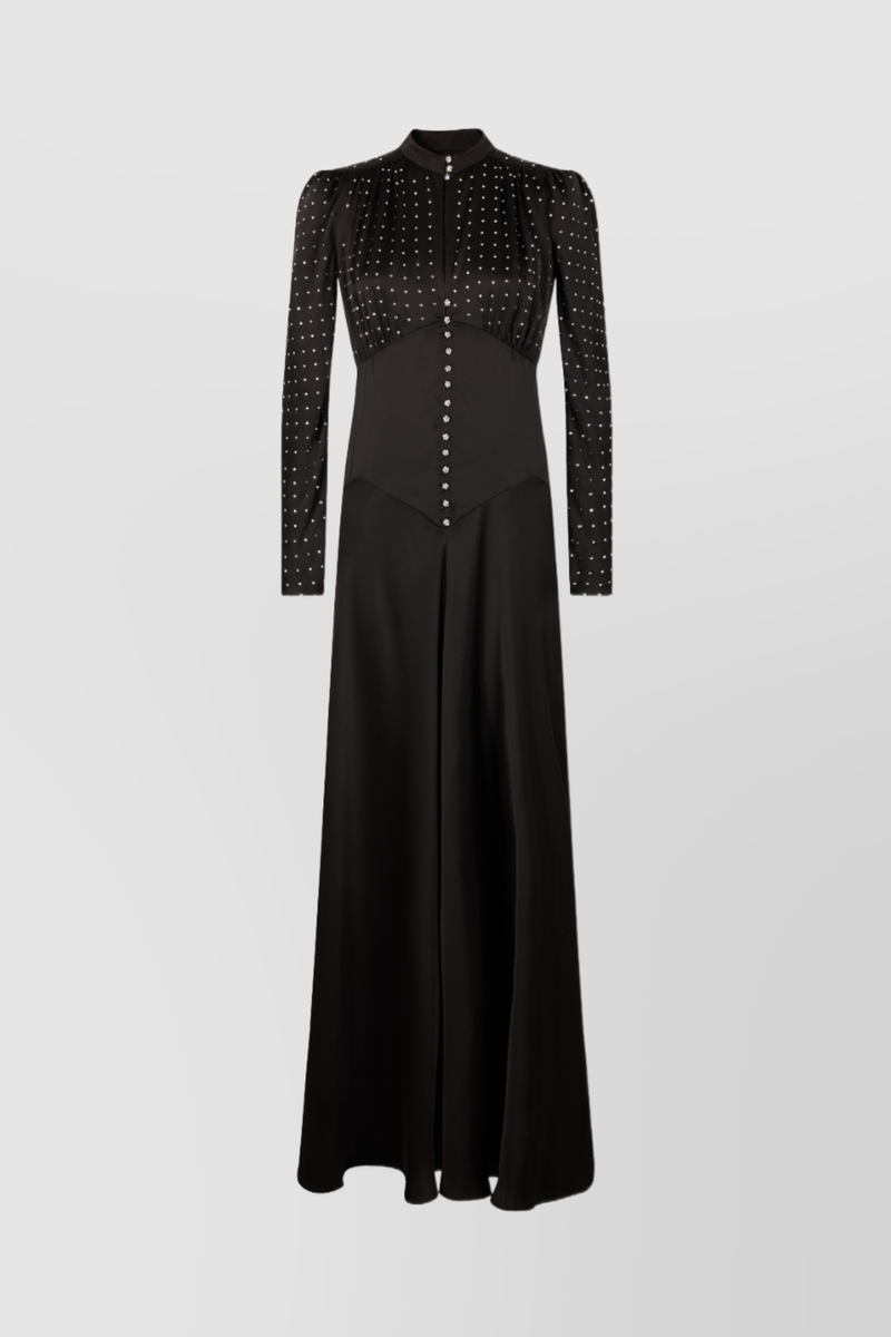 Paco Rabanne - Crystal-embellished long sleeved maxi dress