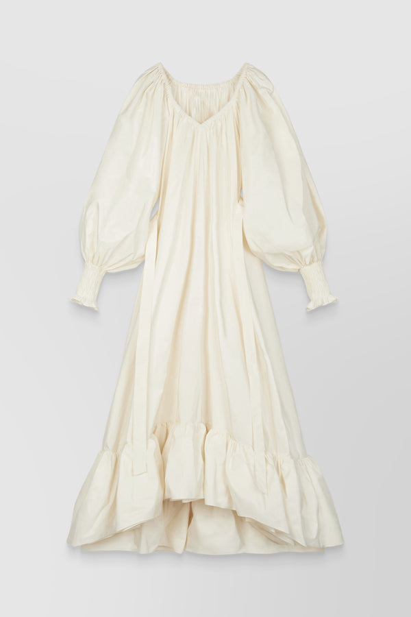 Eco faille maxi cocktail frill dress