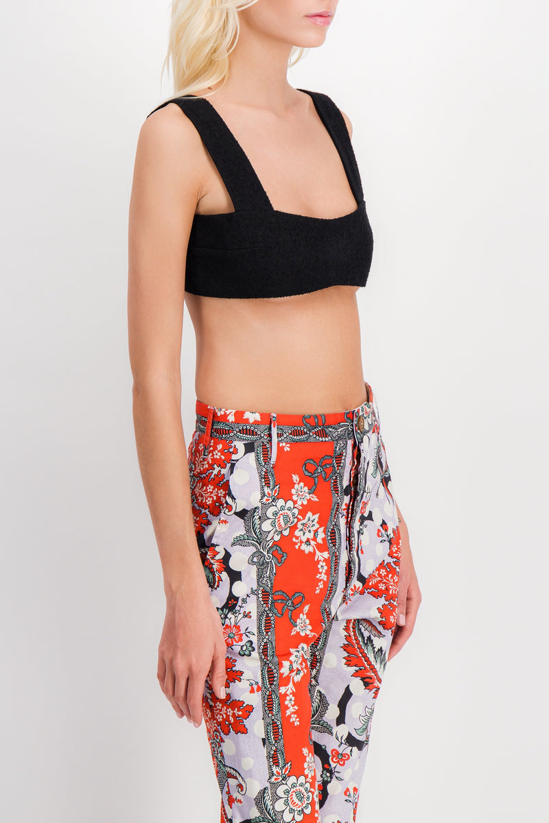 Patou - Tweed corsage crop top