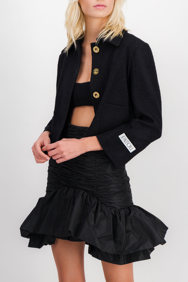 Patou - Black tweed tailored short jacket