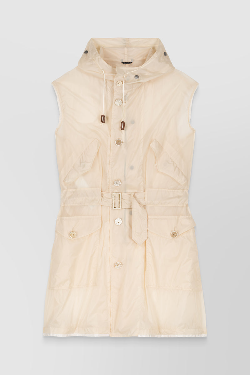 Maison Margiela - Nylon sleeveless semi-sheer trench-coat