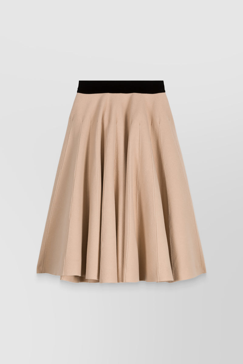 Maison Margiela - Felt wool pleated midi skirt