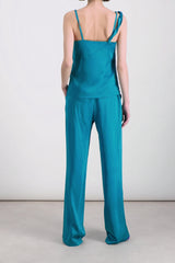 Fluid crêpe satin palazzo pants