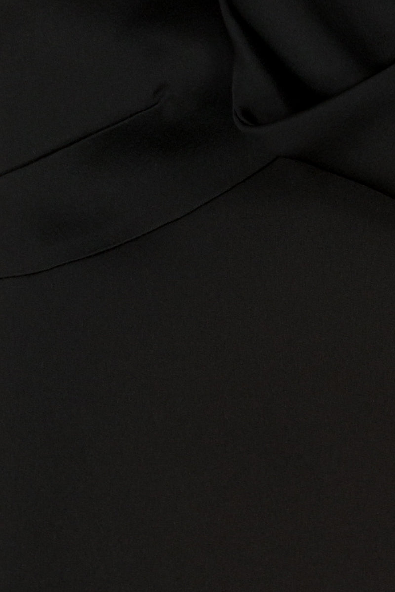 Atlein - Asymmetric crêpe satin black caraco top