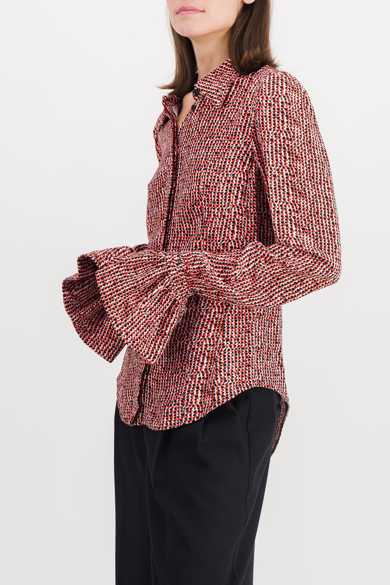 Paco Rabanne - Printed coton shirt with fluted cuffs