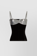 Mini mesh satin top