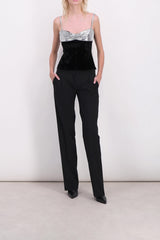 Mini mesh satin top