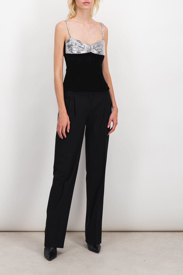 Mini mesh satin top