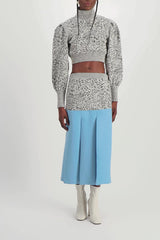 Jacquard concrete cropped sweater