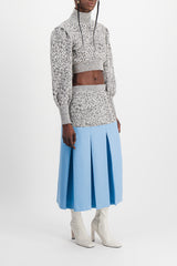 Jacquard concrete cropped sweater