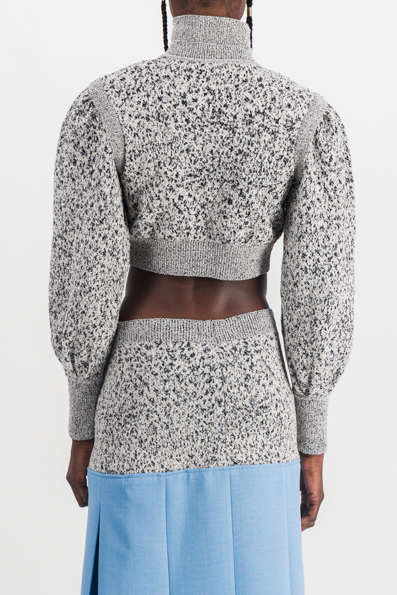 Paco Rabanne - Jacquard concrete cropped sweater