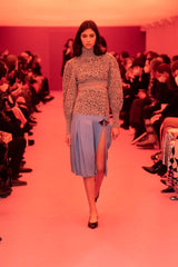 Jacquard concrete cropped sweater