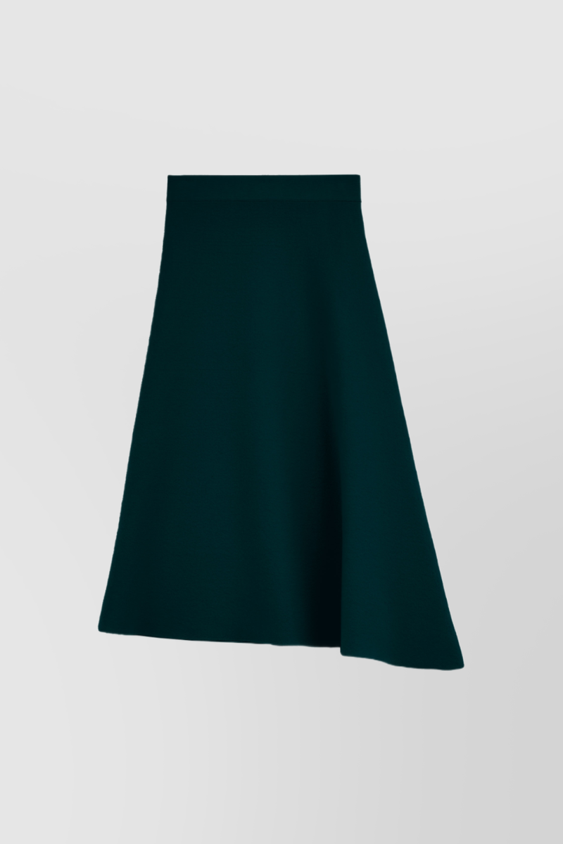 Jil Sander - Asymmetric flared double face mohair-silk gored skirt