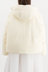 Recycled polyester cropped down jacket
