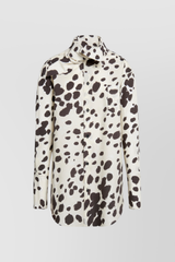 Poplin long shirt with pop dot print