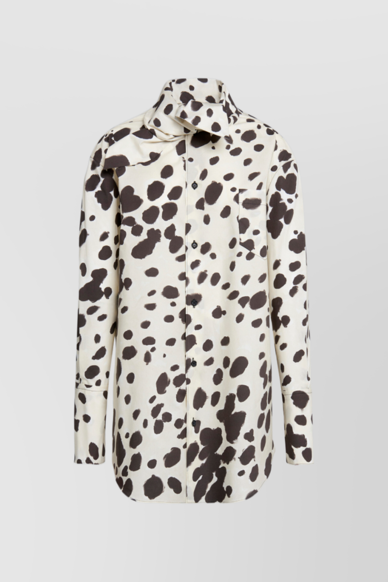 Marni - Poplin long shirt with pop dot print