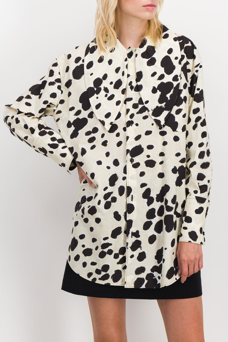 Marni - Poplin long shirt with pop dot print